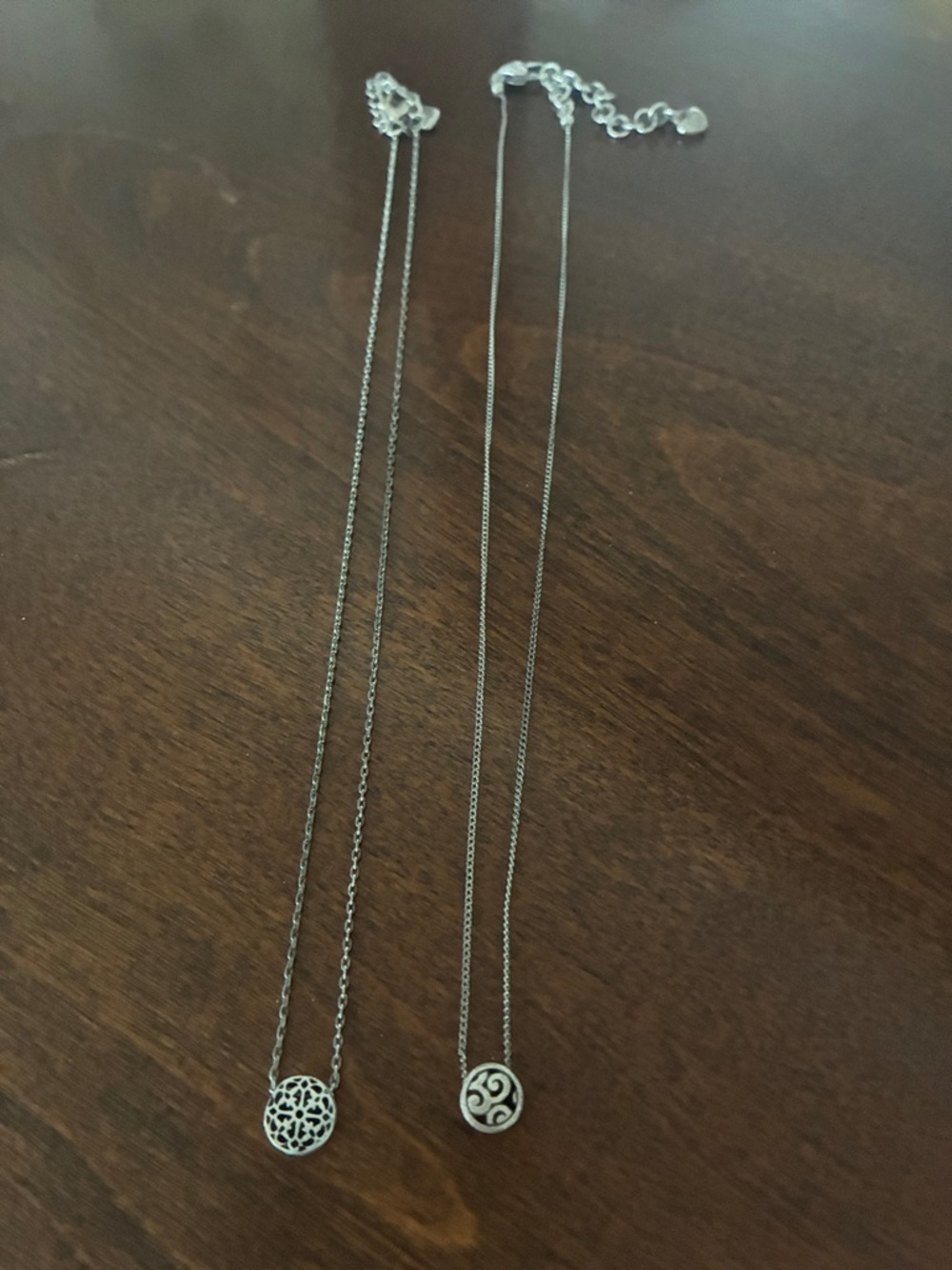 Brighton Silver Double Pendant Necklace Set - Silver